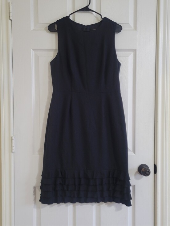 J. Crew Dresses & Skirts - J. Crew 100% Wool Black Sleeveless Midi Dress with Ruffle Hem